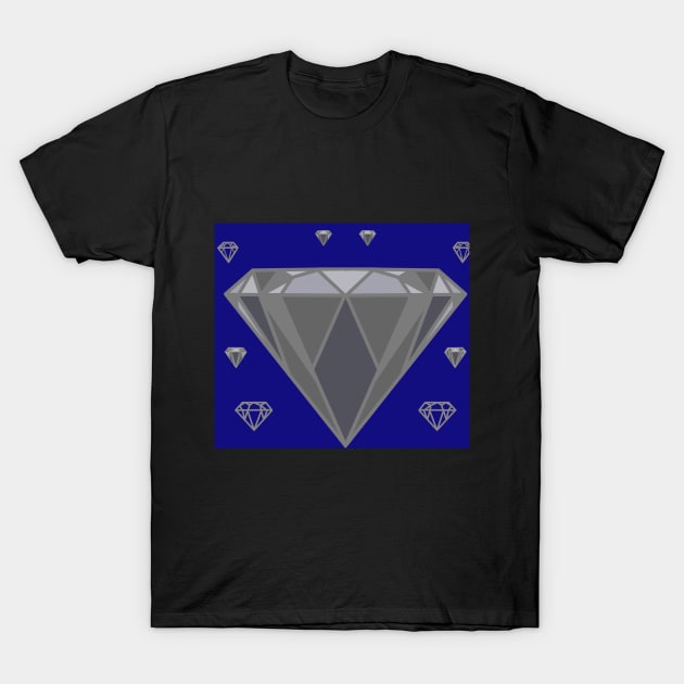 Silver diamond on sapphire T-Shirt by Aesir_Artwork